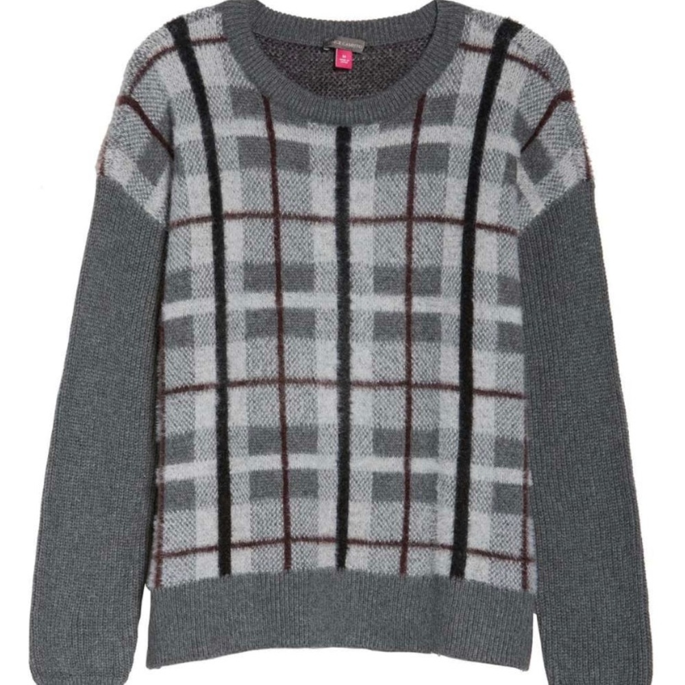 Vince Camuto Plaid Pullover Sweater